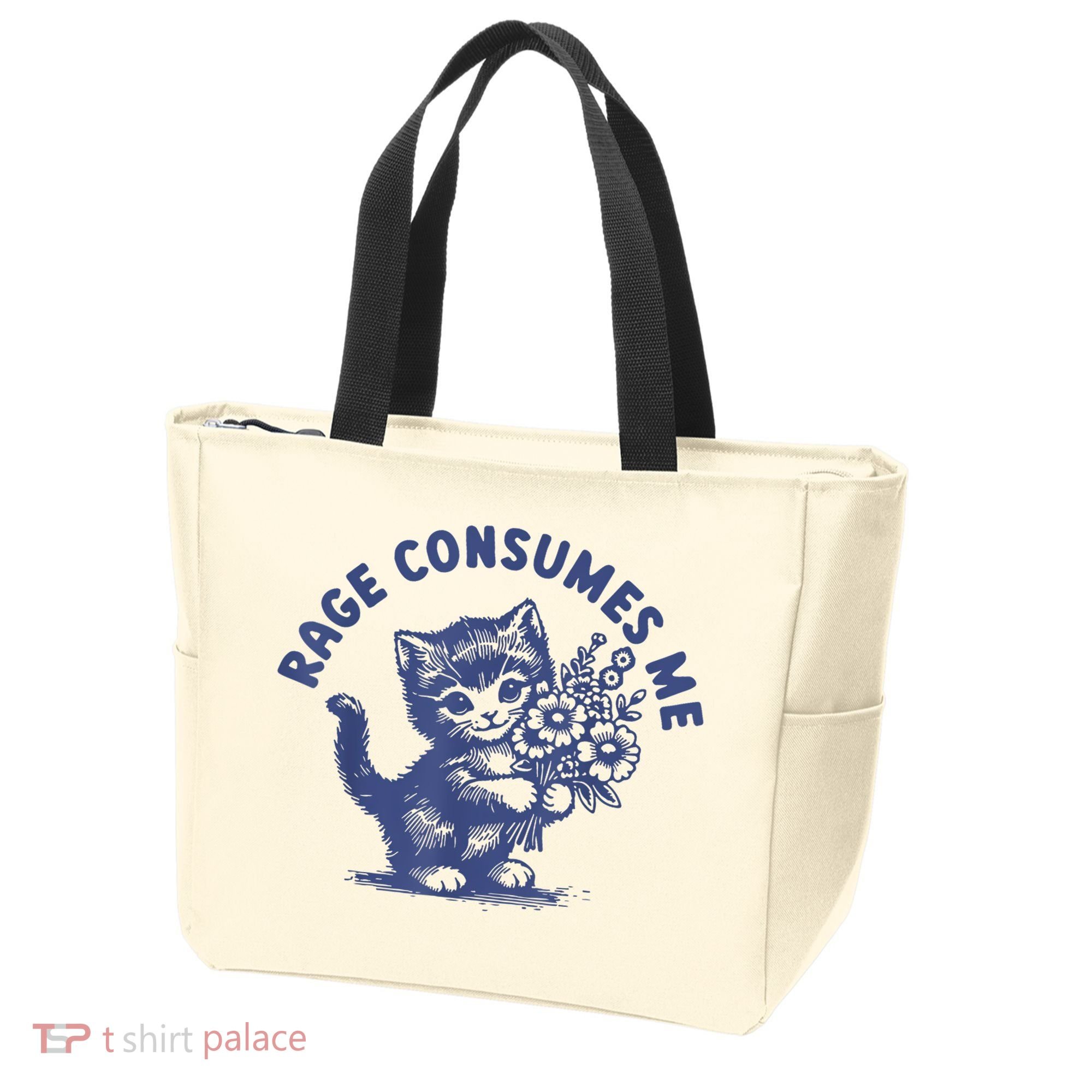 Cat Rage Consumes Me Tote Bag