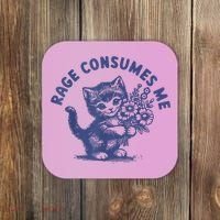 Cat Rage Consumes Me Coaster thumb 0