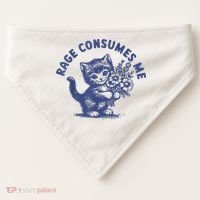 Cat Rage Consumes Me USA-Made Doggie Bandana thumb 0