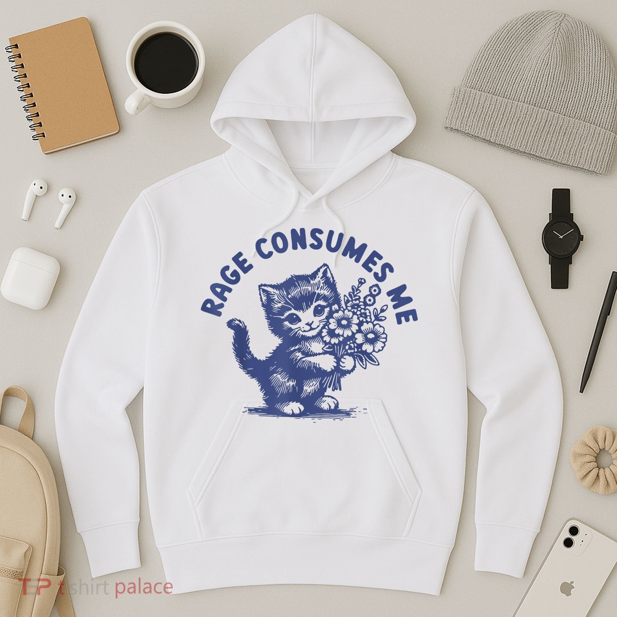 Cat Rage Consumes Me Hoodie