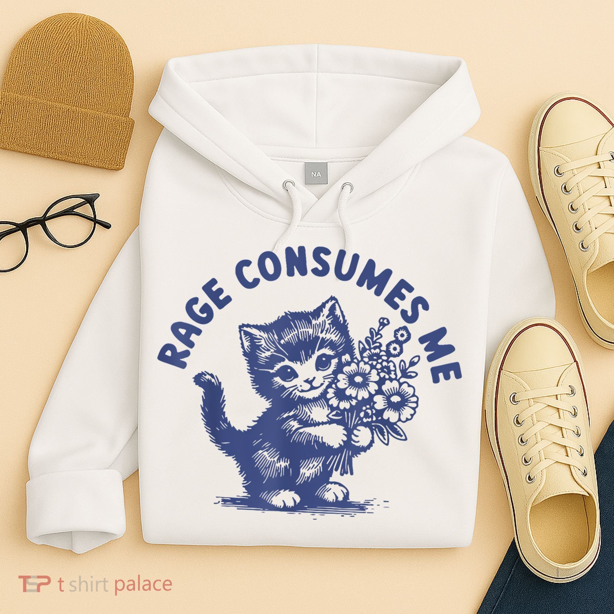 Cat Rage Consumes Me Hoodie