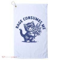 Cat Rage Consumes Me Golf Towel thumb 0