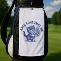 Cat Rage Consumes Me Golf Towel thumb 2