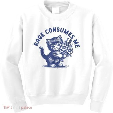 Cat Rage Consumes Me Kids Sweatshirt