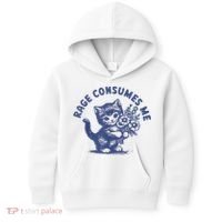 Cat Rage Consumes Me Kids Hoodie thumb 0
