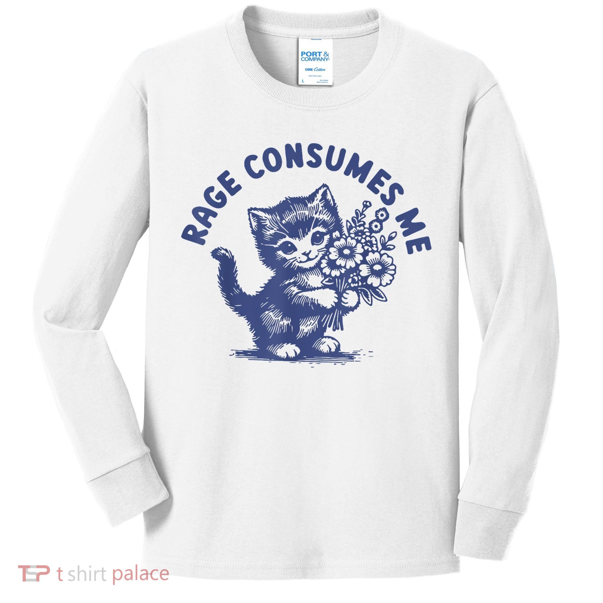 Cat Rage Consumes Me Kids Long Sleeve Shirt