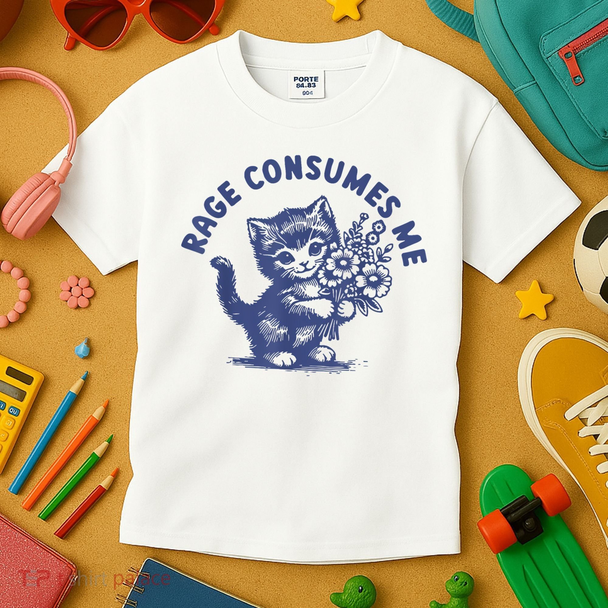 Cat Rage Consumes Me Kids T-Shirt