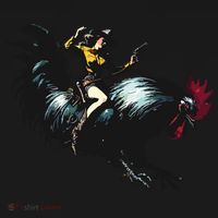 Cowgirl Riding Chicken Funny Retro Rodeo Rooster Coaster thumb 2