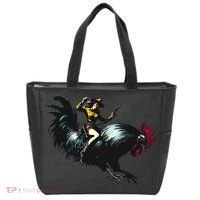 Cowgirl Riding Chicken Funny Retro Rodeo Rooster Tote Bag thumb 0