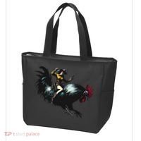Cowgirl Riding Chicken Funny Retro Rodeo Rooster Tote Bag thumb 3