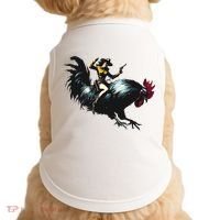 Cowgirl Riding Chicken Funny Retro Rodeo Rooster Doggie Tank thumb 0