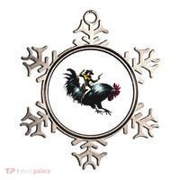 Cowgirl Riding Chicken Funny Retro Rodeo Rooster Ornament thumb 0