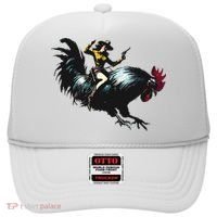 Cowgirl Riding Chicken Funny Retro Rodeo Rooster Hat thumb 0