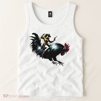 Cowgirl Riding Chicken Funny Retro Rodeo Rooster Tank Top thumb 2