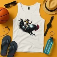 Cowgirl Riding Chicken Funny Retro Rodeo Rooster Tank Top thumb 4
