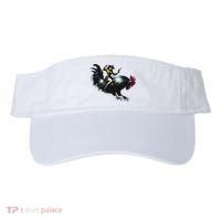Cowgirl Riding Chicken Funny Retro Rodeo Rooster Visor thumb 0