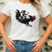 Cowgirl Riding Chicken Funny Retro Rodeo Rooster Women's T-Shirt thumb 2