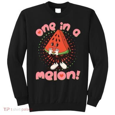 Cute Retro Cartoon Watermelon One In A Melon Sweatshirt