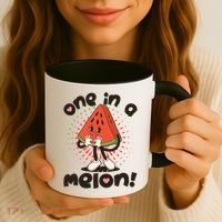 Cute Retro Cartoon Watermelon One In A Melon Coffee Mug thumb 3