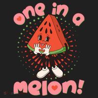 Cute Retro Cartoon Watermelon One In A Melon Beanie thumb 2