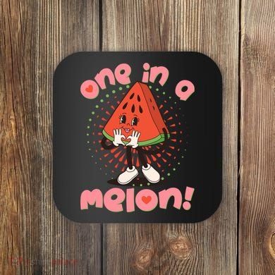 Cute Retro Cartoon Watermelon One In A Melon Coaster