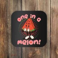 Cute Retro Cartoon Watermelon One In A Melon Coaster thumb 0