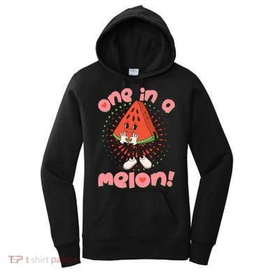 Cute Retro Cartoon Watermelon One In A Melon Women's Hoodie