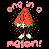 Cute Retro Cartoon Watermelon One In A Melon Women's Hoodie thumb 2