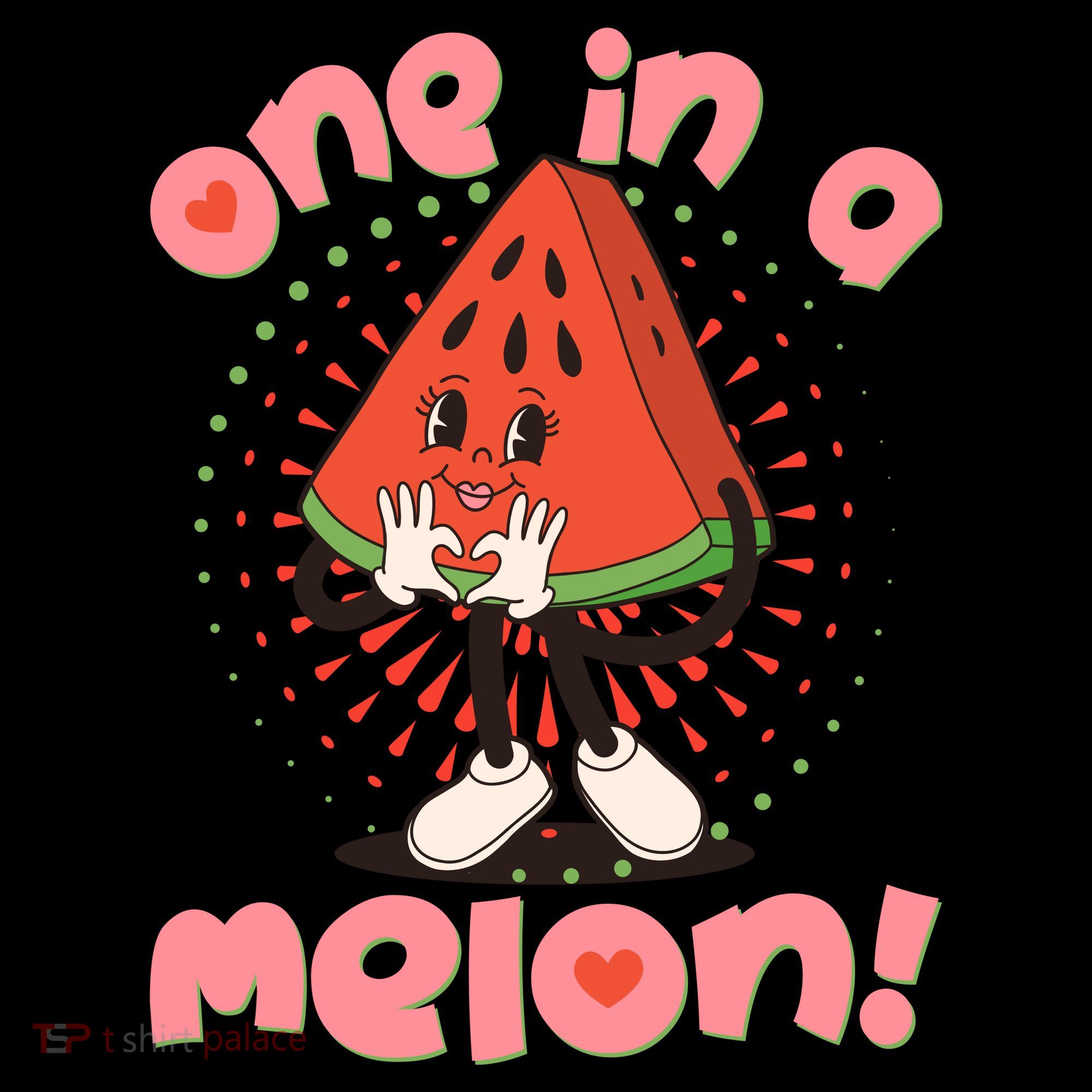 Cute Retro Cartoon Watermelon One In A Melon Women's Hoodie