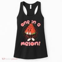 Cute Retro Cartoon Watermelon One In A Melon Women's Tank Top thumb 0