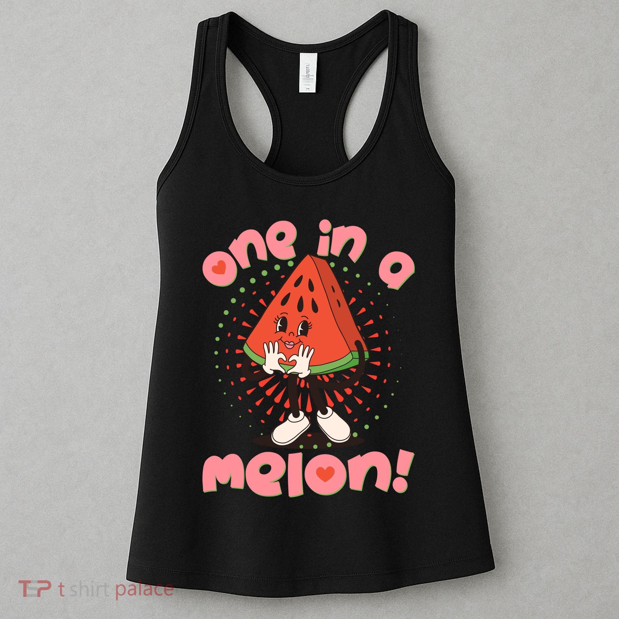 Cute Retro Cartoon Watermelon One In A Melon Women's Tank Top