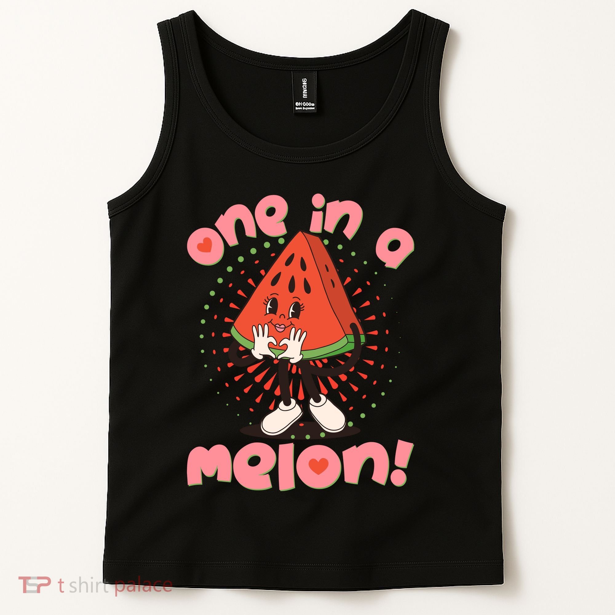 Cute Retro Cartoon Watermelon One In A Melon Tank Top