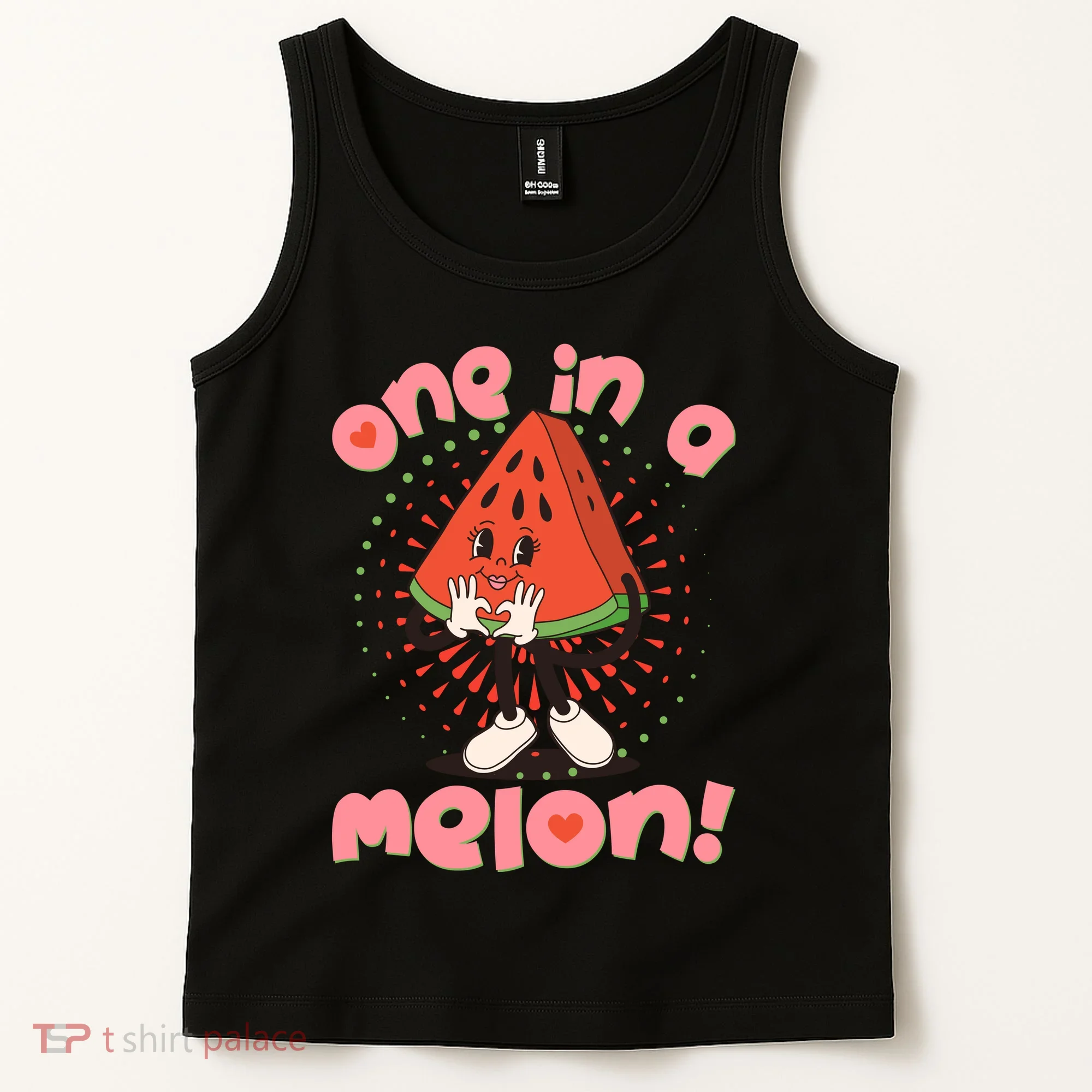 Cute Retro Cartoon Watermelon One In A Melon Tank Top