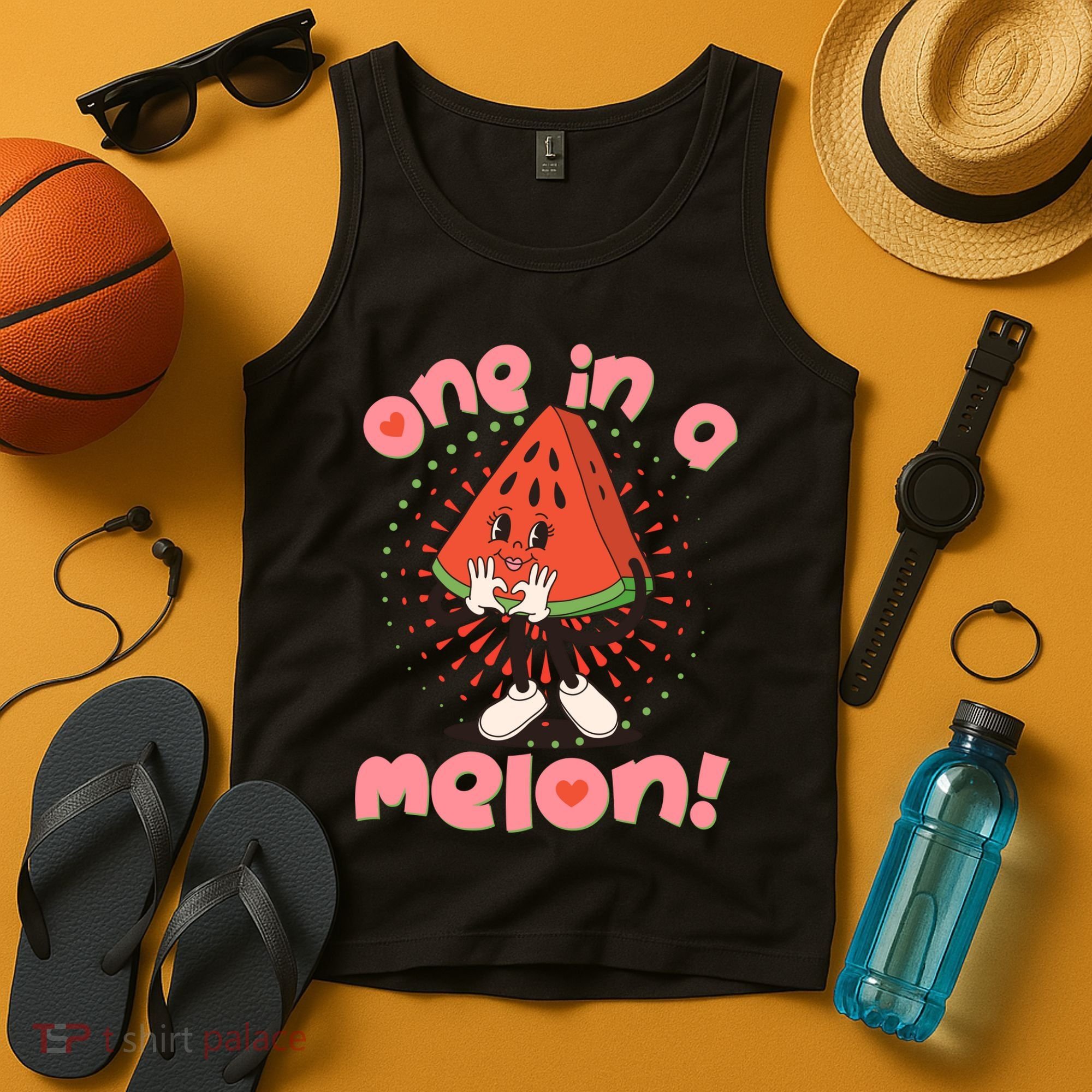 Cute Retro Cartoon Watermelon One In A Melon Tank Top
