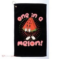 Cute Retro Cartoon Watermelon One In A Melon Golf Towel thumb 0