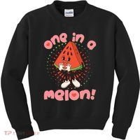 Cute Retro Cartoon Watermelon One In A Melon Kids Sweatshirt thumb 0