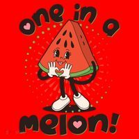Cute Retro Cartoon Watermelon One In A Melon Santa Hat thumb 1