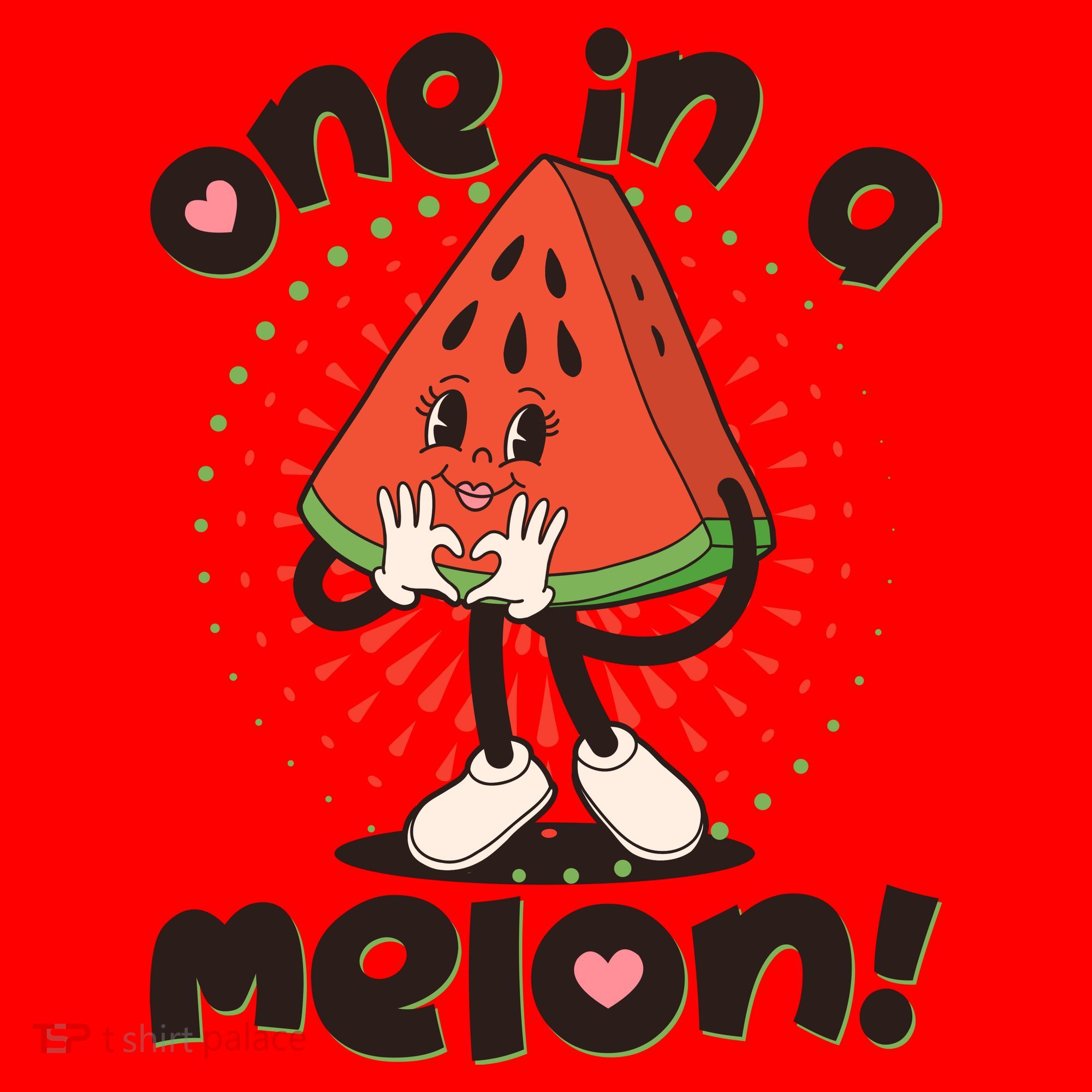 Cute Retro Cartoon Watermelon One In A Melon Santa Hat