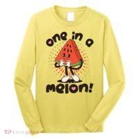 Cute Retro Cartoon Watermelon One In A Melon Long Sleeve Shirt thumb 0