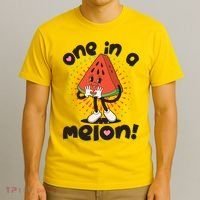 Cute Retro Cartoon Watermelon One In A Melon T-Shirt thumb 3