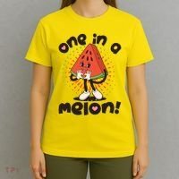 Cute Retro Cartoon Watermelon One In A Melon T-Shirt thumb 4