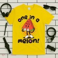 Cute Retro Cartoon Watermelon One In A Melon T-Shirt thumb 5
