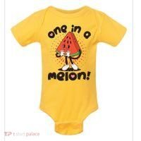 Cute Retro Cartoon Watermelon One In A Melon Baby Bodysuit thumb 0