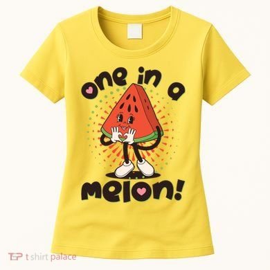 Cute Retro Cartoon Watermelon One In A Melon Women's T-Shirt