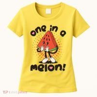 Cute Retro Cartoon Watermelon One In A Melon Women's T-Shirt thumb 0