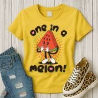 Cute Retro Cartoon Watermelon One In A Melon Women's T-Shirt thumb 3