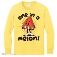 Cute Retro Cartoon Watermelon One In A Melon Kids Long Sleeve Shirt thumb 0