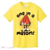 Cute Retro Cartoon Watermelon One In A Melon Kids T-Shirt thumb 0