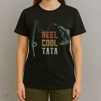 Cute Reel Cool Tata Fishing Fun Fathers Day Indian Grandpa T-Shirt thumb 4