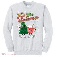 Cute Retro Cartoon Christmas Tis The Season Sweatshirt thumb 0